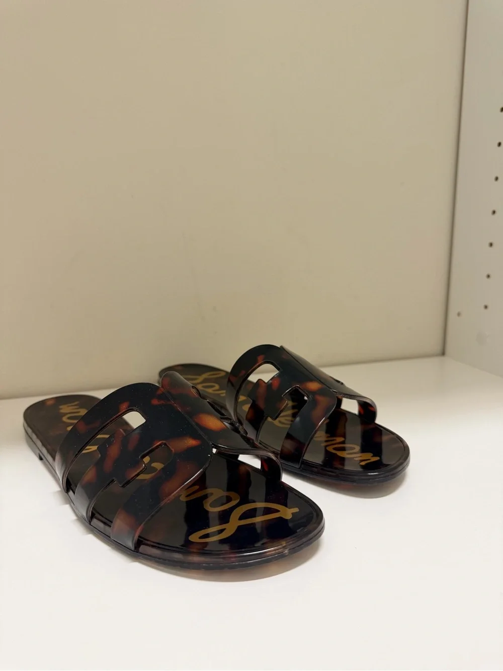Sam Edelman Bay Tortoise Jelly Slide Sandal preppy beach vacation Size 8